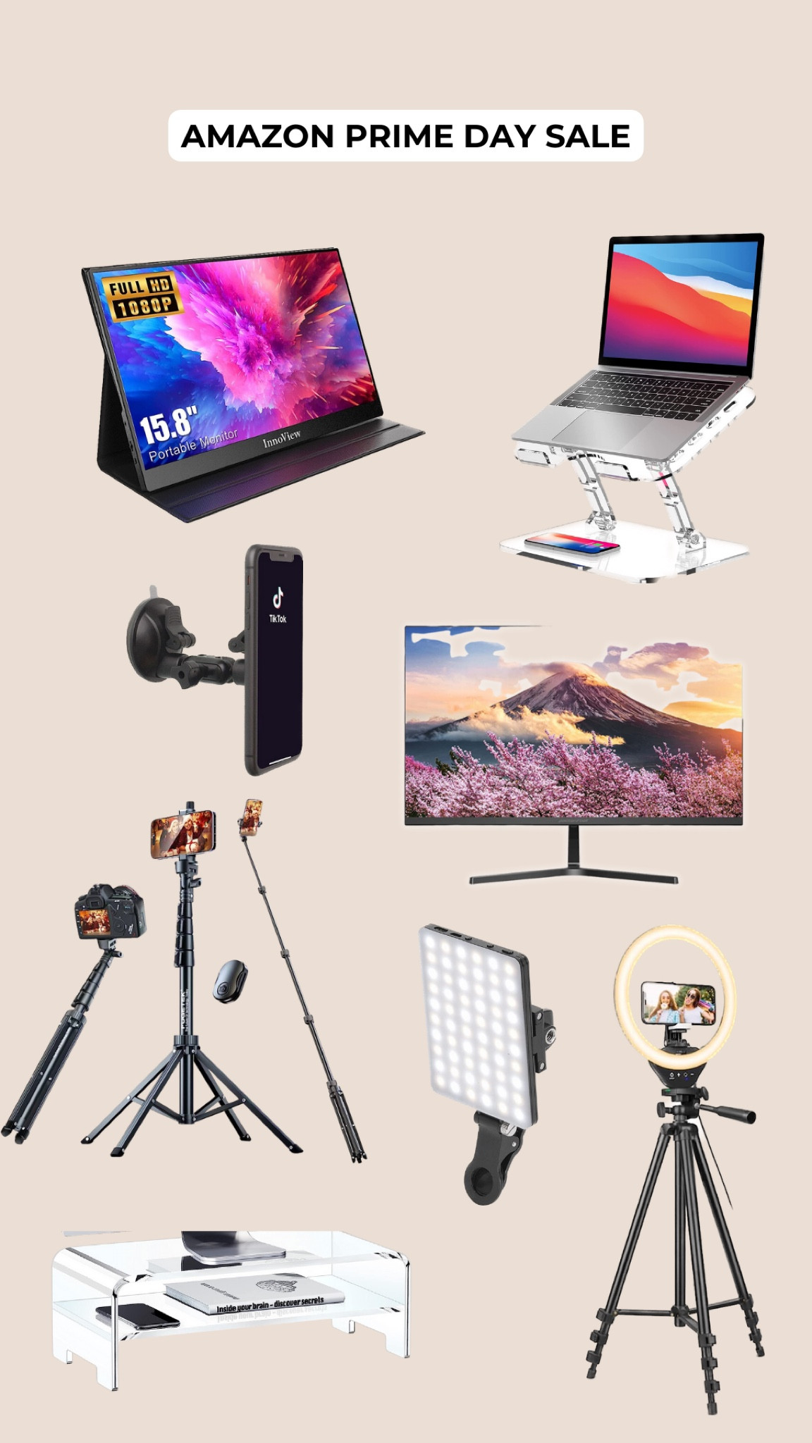 Amazon prime sale- Work from home tech💻⌨️
Portable monitor, second monitor screen, laptop stand, phone mount, tripod, rechargeable LED light

#LTKxPrimeDay #LTKsalealert #LTKunder50