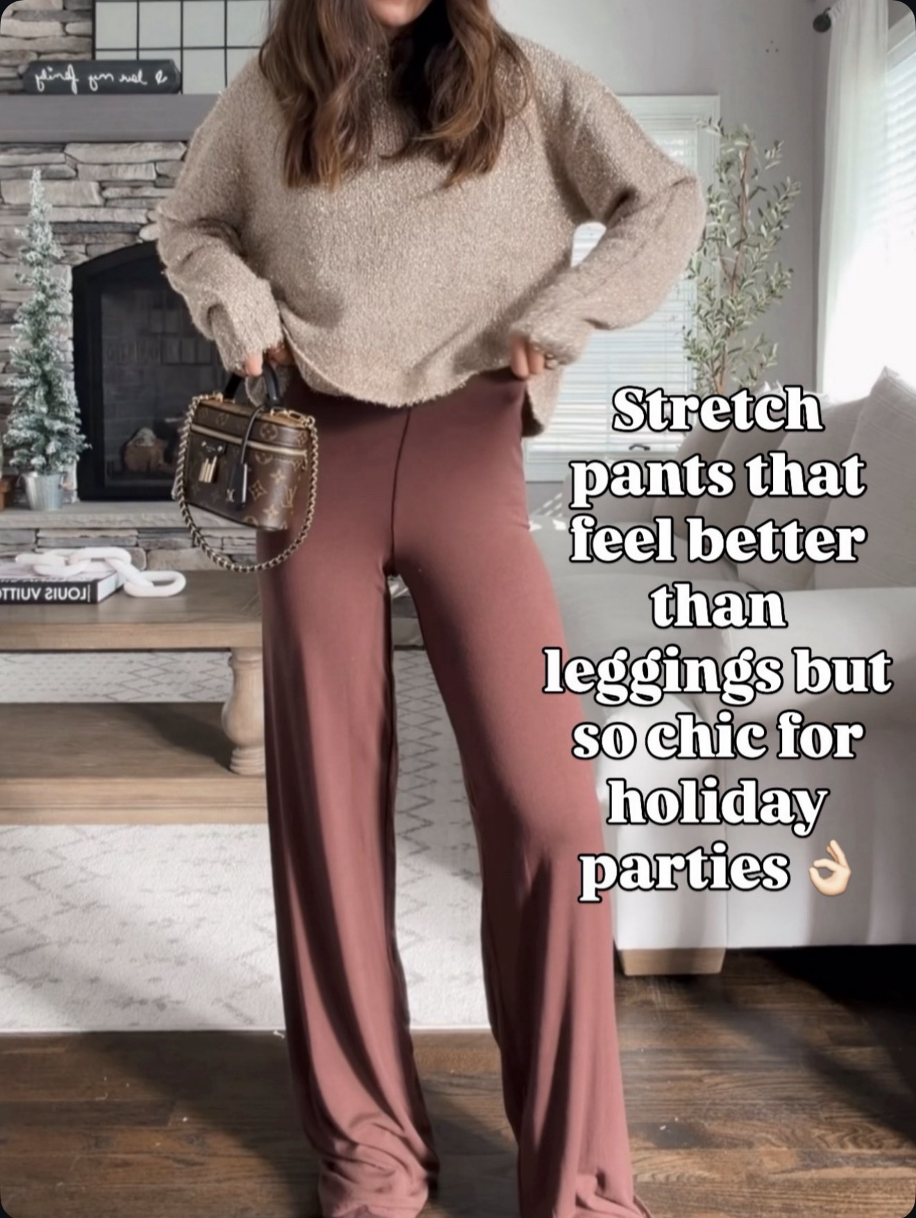 Stretch pants that feel better than leggings but look so chic 🙌🏼 Amazing for holiday parties with a cozy sweater. Wearing size small 

#LTKOver40 #LTKHoliday #LTKGiftGuide