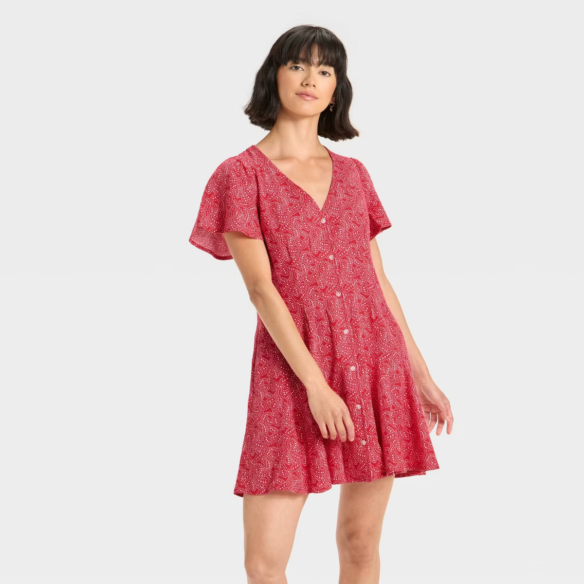 Women's Short Sleeve Button-Front Mini A-Line Dress - Universal Thread™ | Target