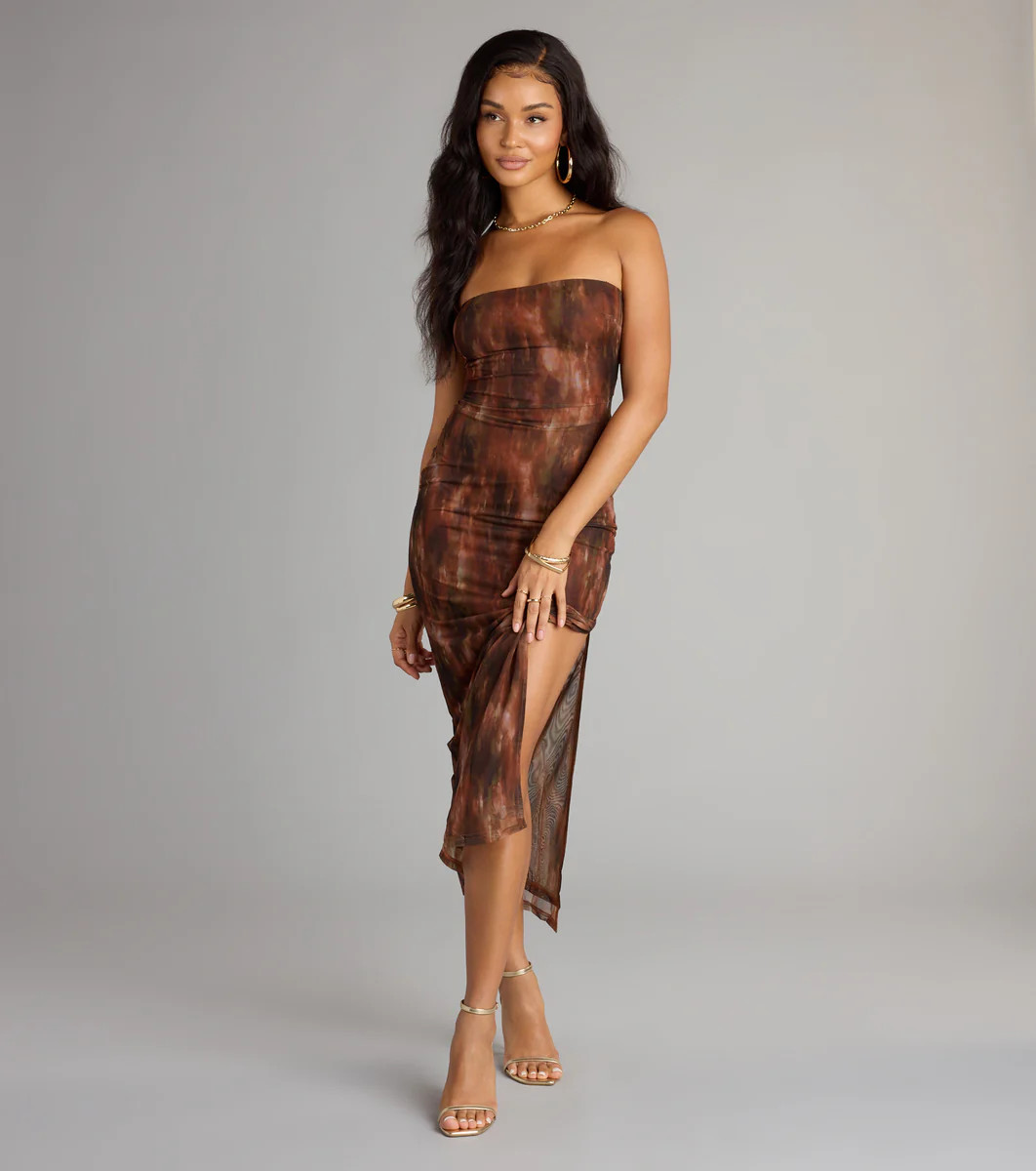 High Drama Abstract Mesh Maxi Dress | Windsor Stores