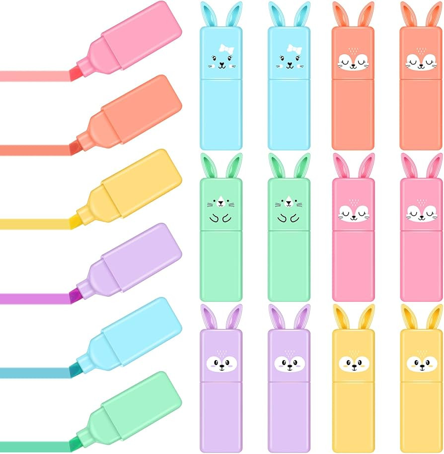 Ireer 18 Pcs Cute Highlighter Pens Assorted for School Kid 6 Macaron Colors Chisel Tip Kawaii Mar... | Amazon (US)