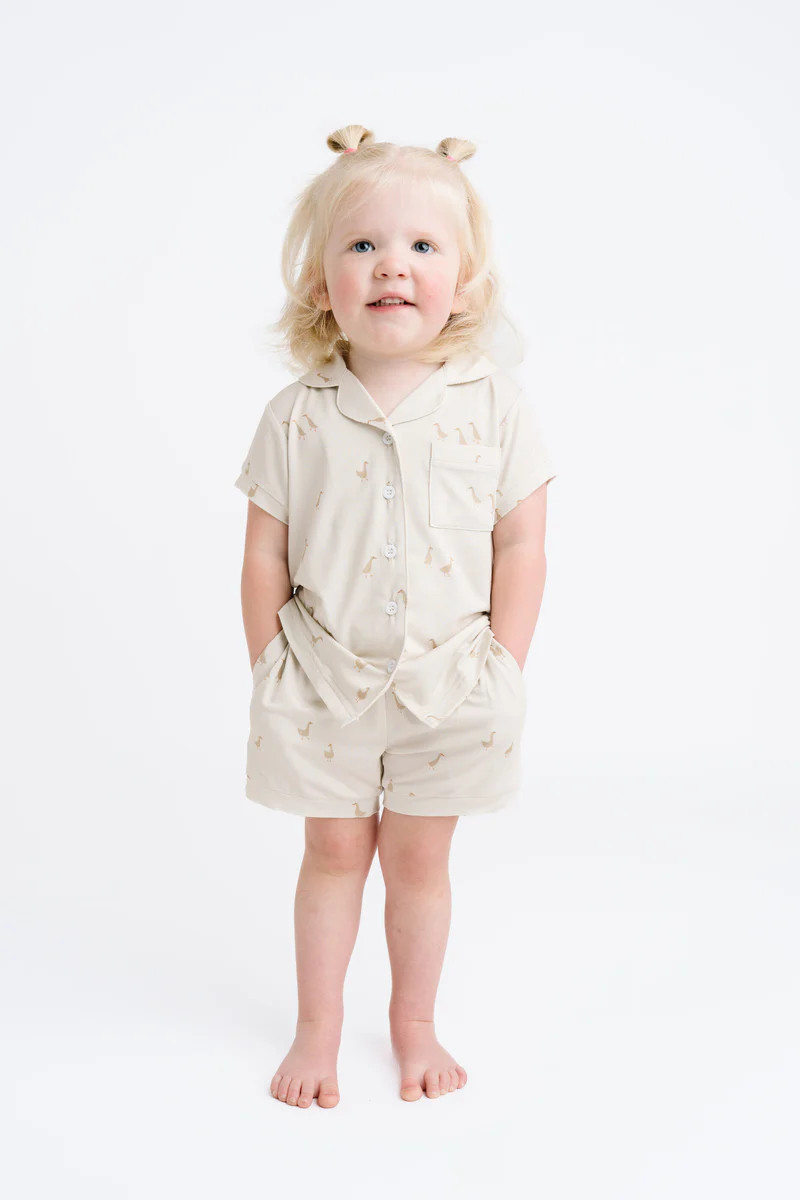 Silly Goose Bamboo Short Button Up Set | Little One Shop Co