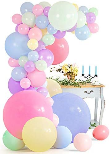 106 pcs Pastel Balloon Garland Kit incl. 36 inch Giant Macaron Candy Latex Balloons, Rainbow Unic... | Amazon (US)