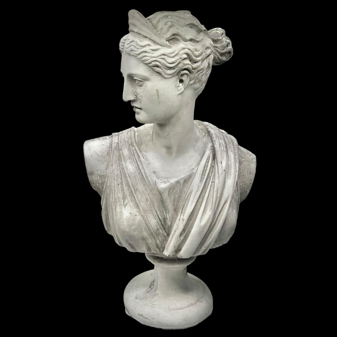 Estate Bust of Diana Artemis – Vintage Greek Roman Goddess Sculpture – Classical Stone Plaste... | Etsy (US)