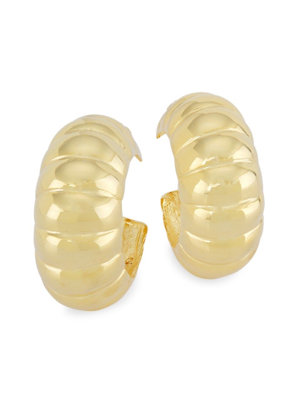 Textured Goldtone Clip-On Hoop Earrings | Saks Fifth Avenue
