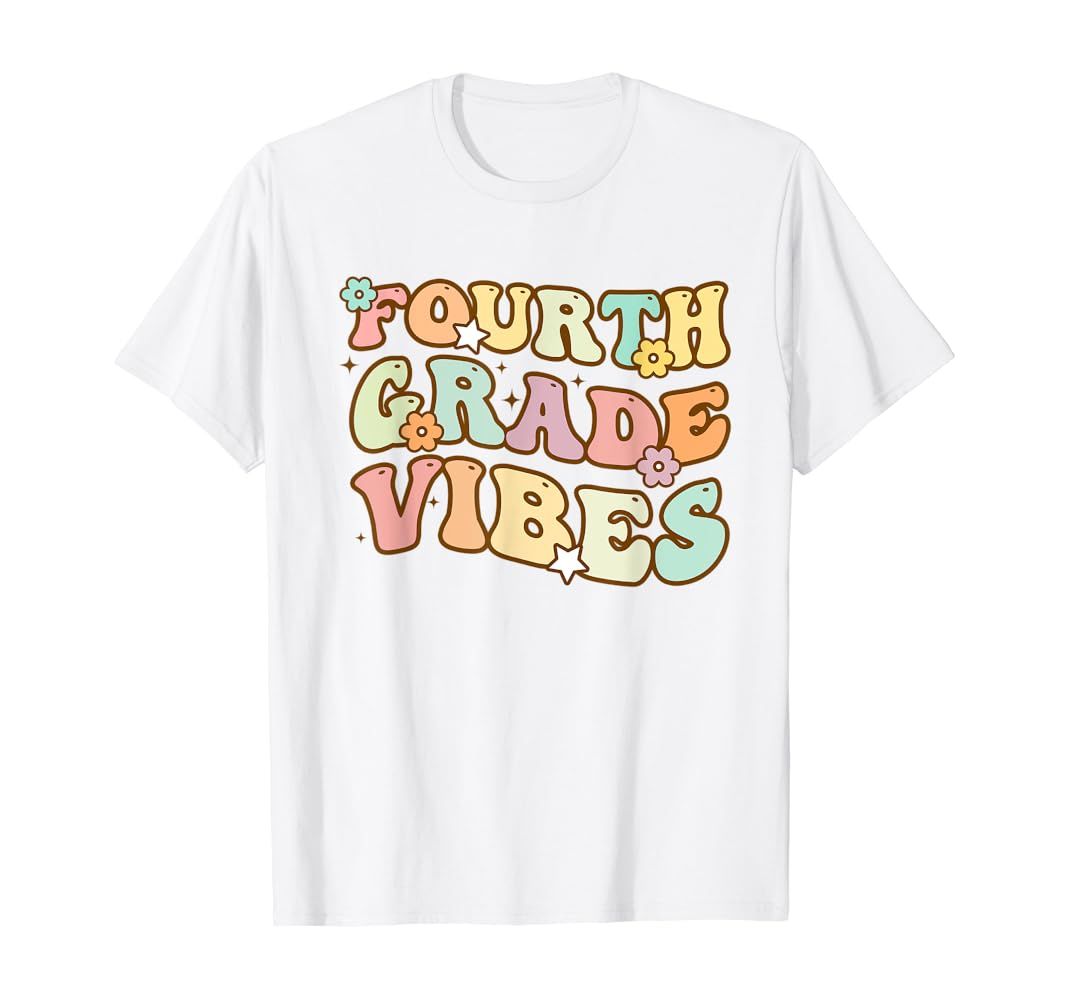 Back To School Fourth Grade Vibes Student Teacher Retro T-Shirt | Amazon (US)