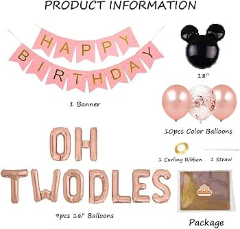 Oh Twodles Birthday Balloons, Oh Twodles Balloon Birthday Banner Mickey Mouse Party Supplies Numb... | Amazon (US)