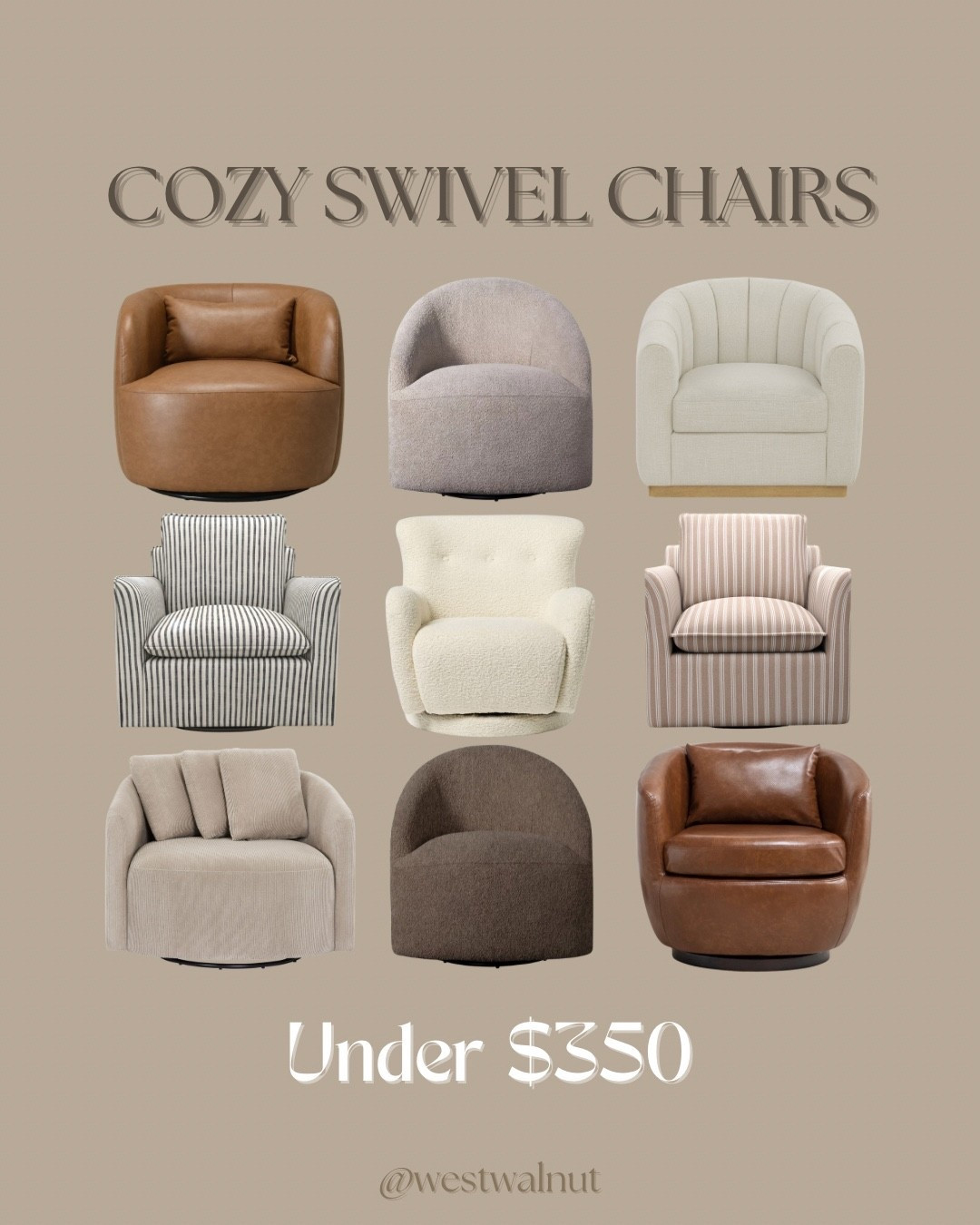 Comment “swivel” and I’ll message the swivel chair links straight to you!

I love a good swivel chair. Whether utilized in a livingroom, at the end of a bed, a reading nook or in an office space, they can be the perfect functional addition for extra seating. Target has some solid, affordable options! I rounded up some modern, neutral options under $350 for some budget friendly inspiration.

#swivelchair #affordablefurniture #modernfurniture #modernchair #budgetfriendly #homefinds #affordabledecor #affordablehome #budgetfriendlyfurniture 



#LTKHome