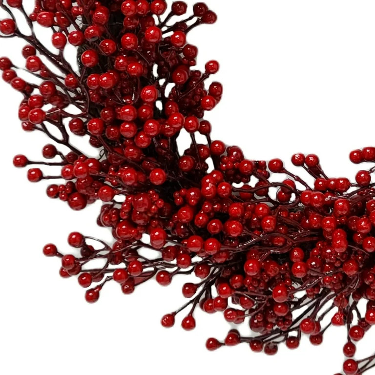 Holiday Time Red Berry Wreath, 22in | Walmart (US)