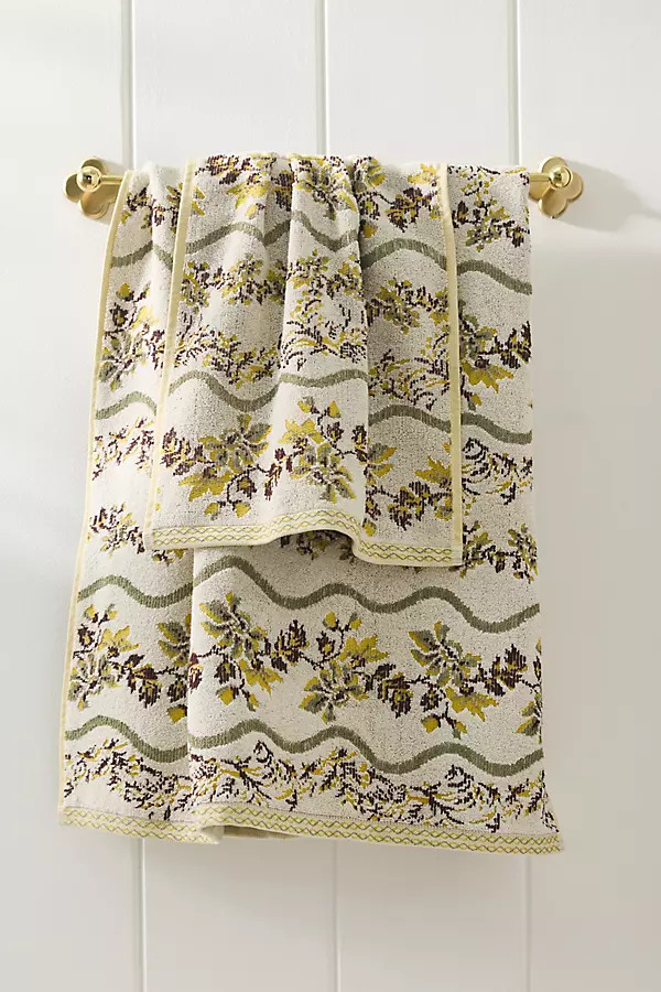 Bristol Cotton Floral Woven Towel Collection | Anthropologie (US)