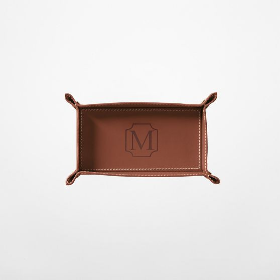 Rustic Leather Catchall Tray | Mark and Graham