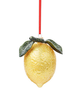 Holiday Lane Citrus Sunshine Lemon Glitter Ornament, Exclusively at Macy's - Macy's | Macy's