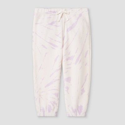 Grayson Mini Toddler Girls' Tie-Dye Fleece Jogger Pants - Purple | Target