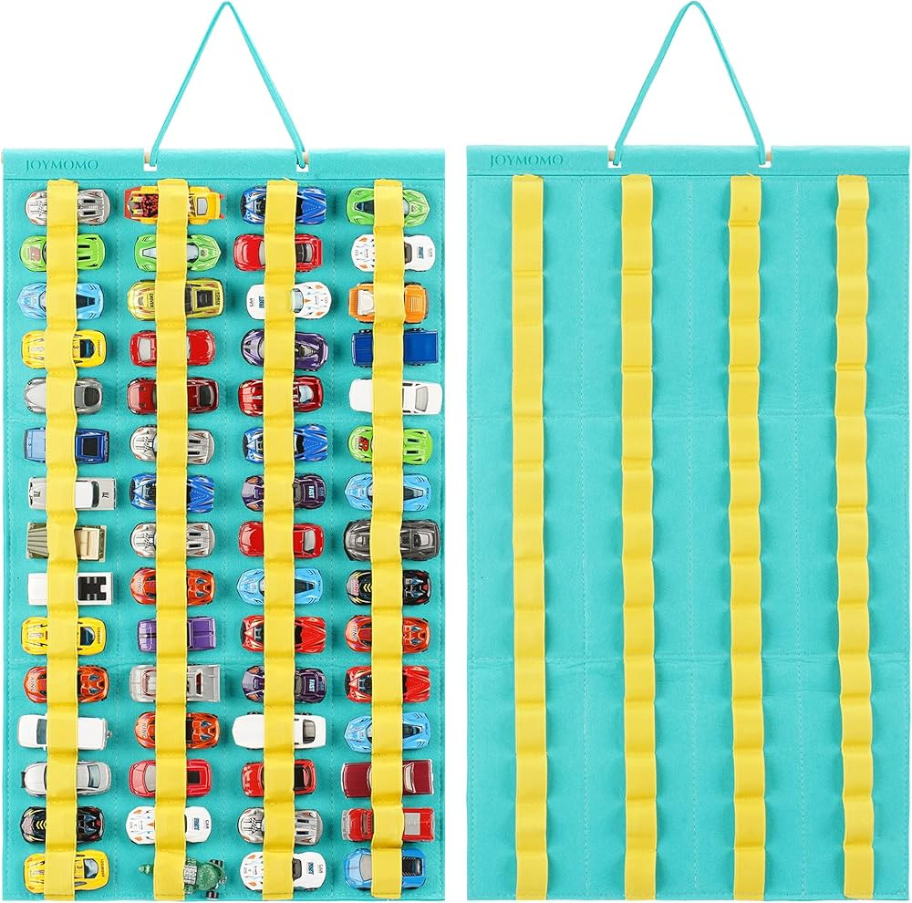 Hanging Storage Organizer for Toy Cars Felt Display Case Hold Up 60 Toy Cars (Without Accessories... | Amazon (US)