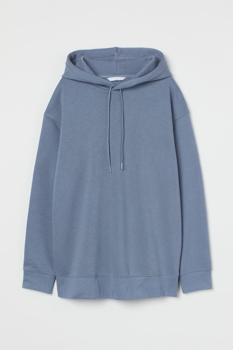 Sweatshirt hoodie in a soft cotton blend. Jersey-lined hood with drawstring at front, dropped sho... | H&M (US + CA)