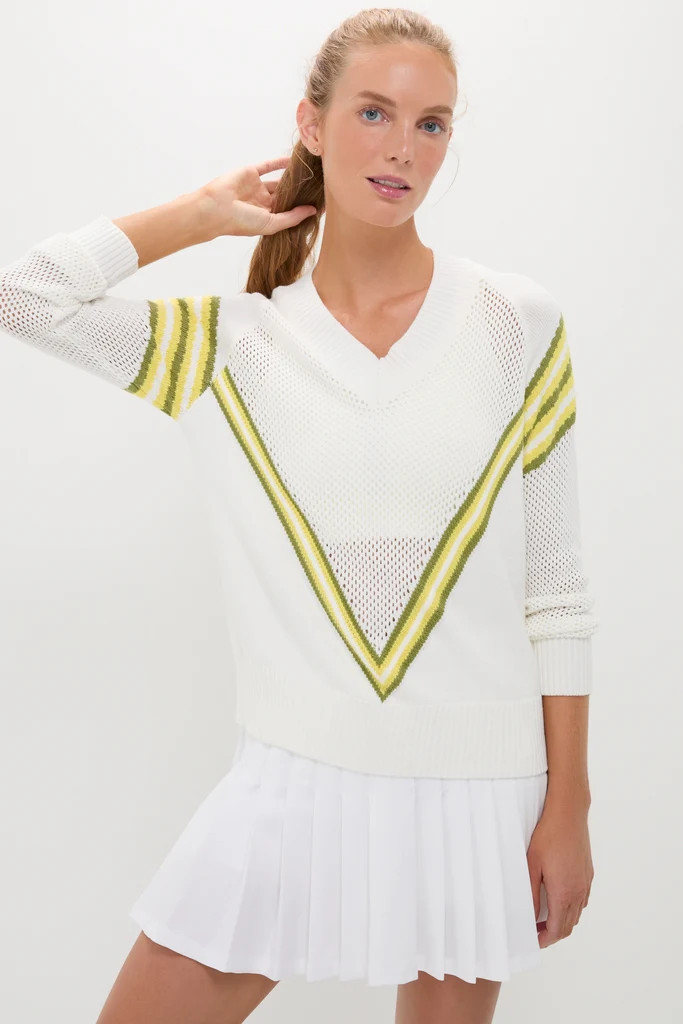 White Emaline V-Neck Pullover | Tuckernuck (US)