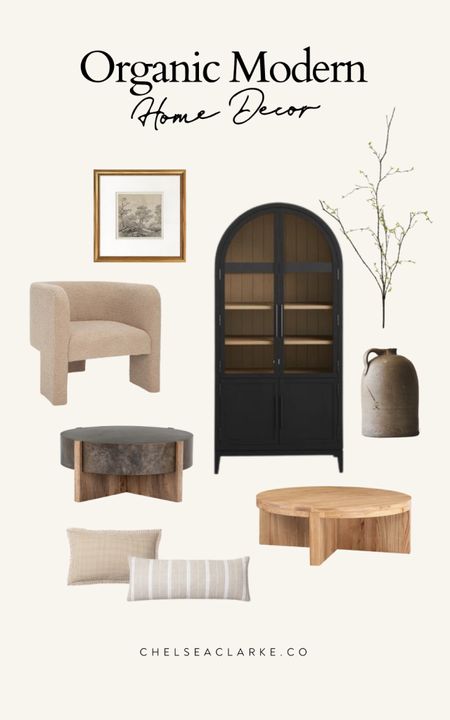 Organic modern home decor for a cozy home. Target finds, arched cabinet bookcase, vintage art, organic cotton pillows, velvet chair, modern coffee tablee

#LTKhome #LTKfamily #LTKxTarget
