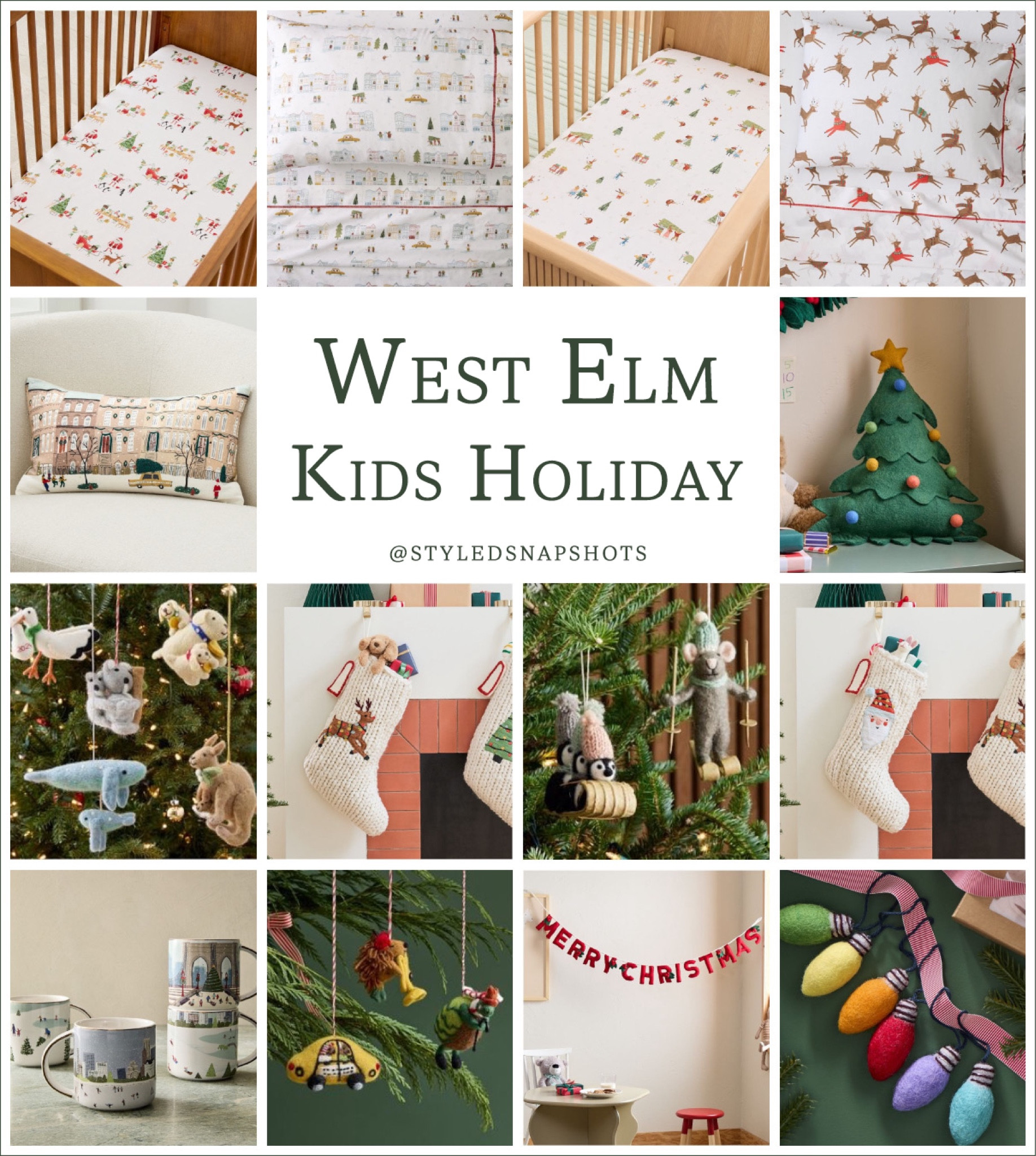 Kids holiday finds on sale at west elm! Love the festive print sheets! Available in crib and bed sizing. 

#LTKKids #LTKHoliday #LTKHome