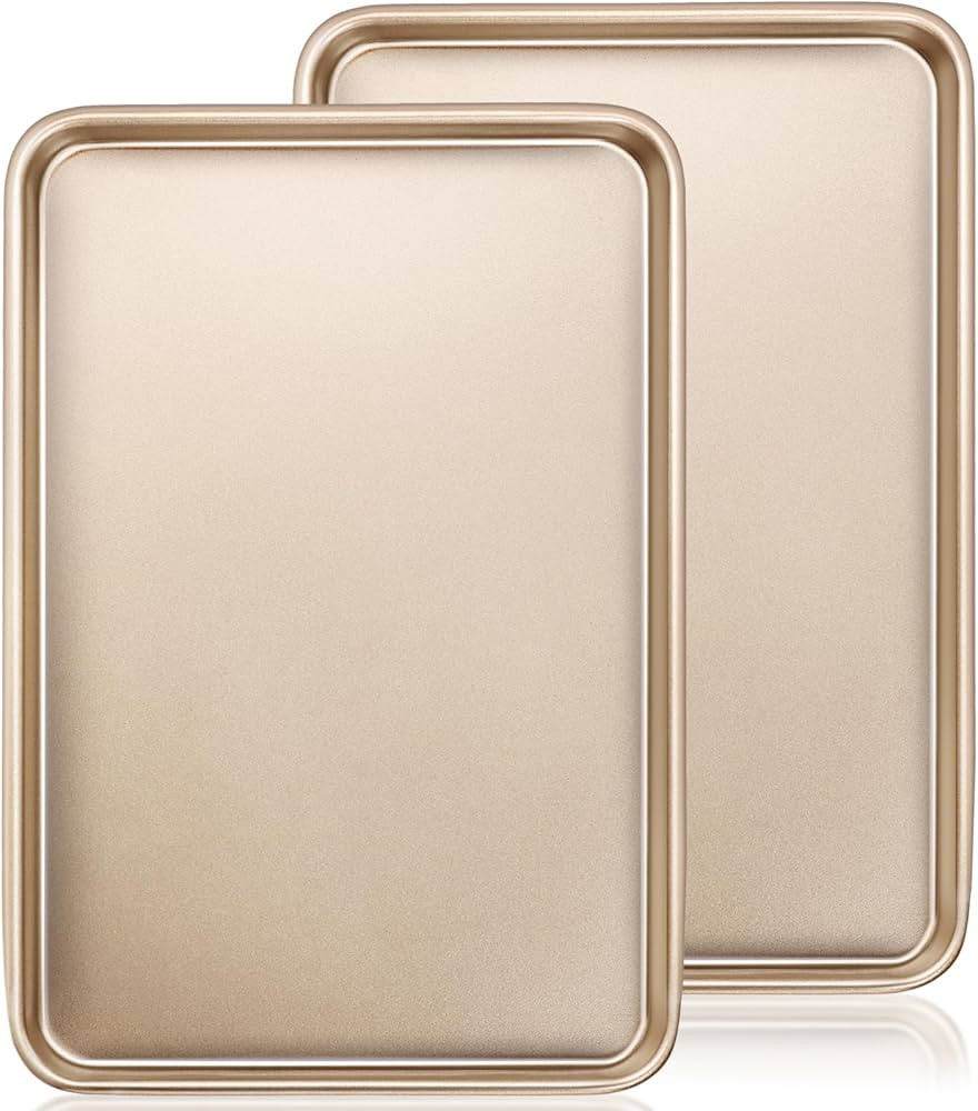 Baking Sheet Pan Set of 2, Wildone Commercial Cookie Sheets for Baking, Nonstick Carbon Steel Jel... | Amazon (US)