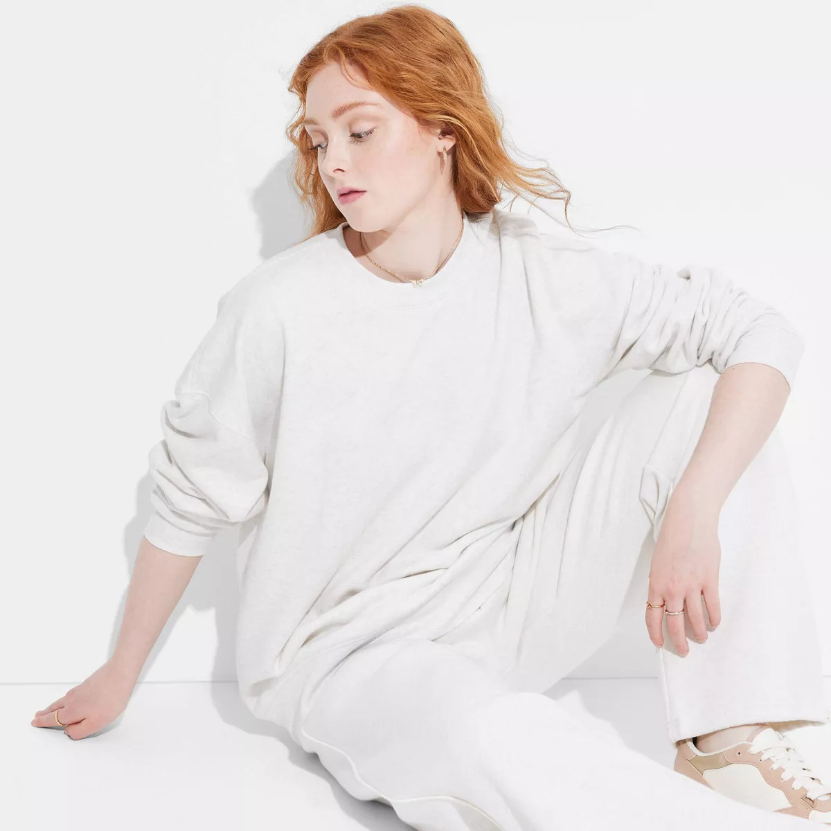 Women's Oversized Sweatshirt - Wild Fable™ Heather Gray L | Target