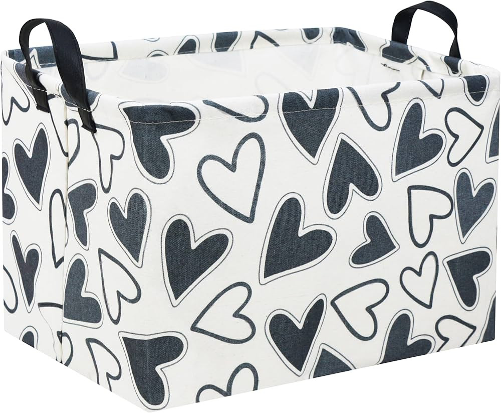 HIYAGON Rectangular Valentines Basket Valentines Gift Basket Empty Baby Girl Basket Kids Storage ... | Amazon (US)