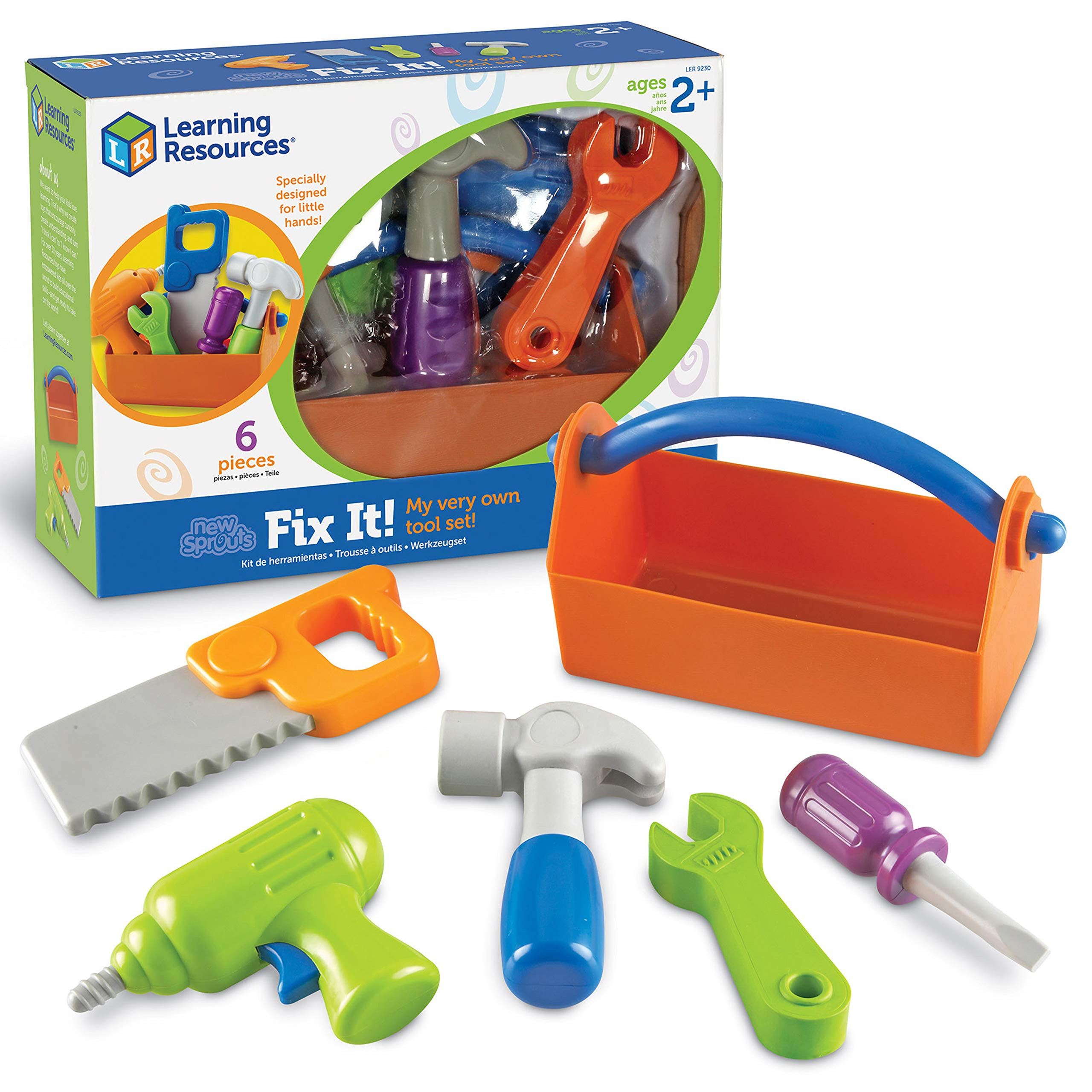 Learning Resources New Sprouts Fix It!, Fine Motor, Pretend Play Toy Tool Set, 6 Piece, Ages 2+ | Amazon (US)