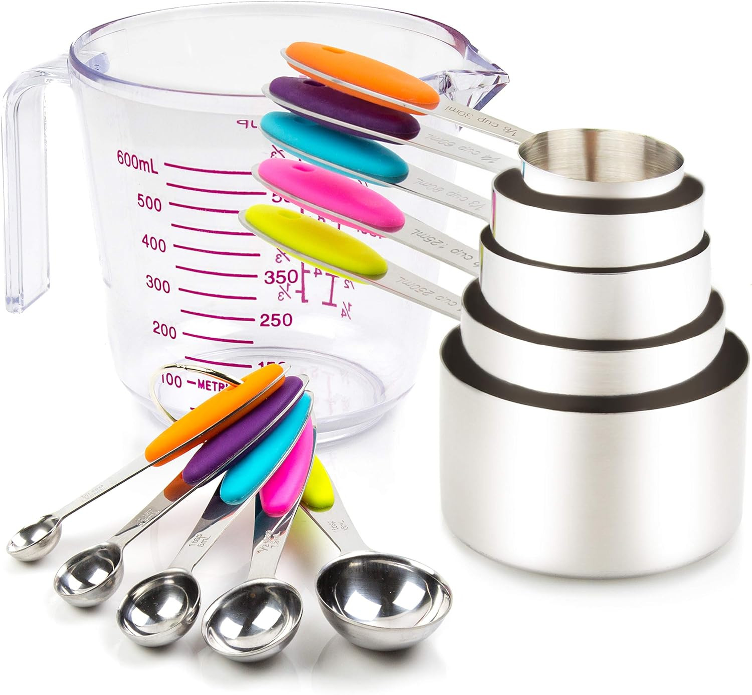Measuring Cups and Spoons Set 11 Piece. Includes 10 Stainless Steel Measuring Spoons and Cups Set... | Amazon (US)