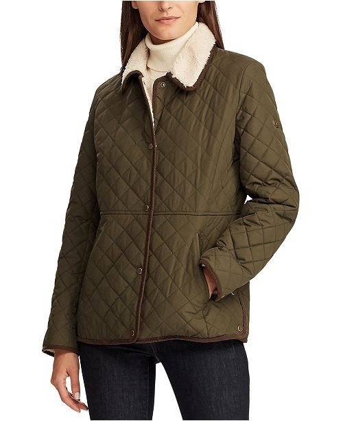 Corduroy-Trim Quilted Jacket | Macys (US)