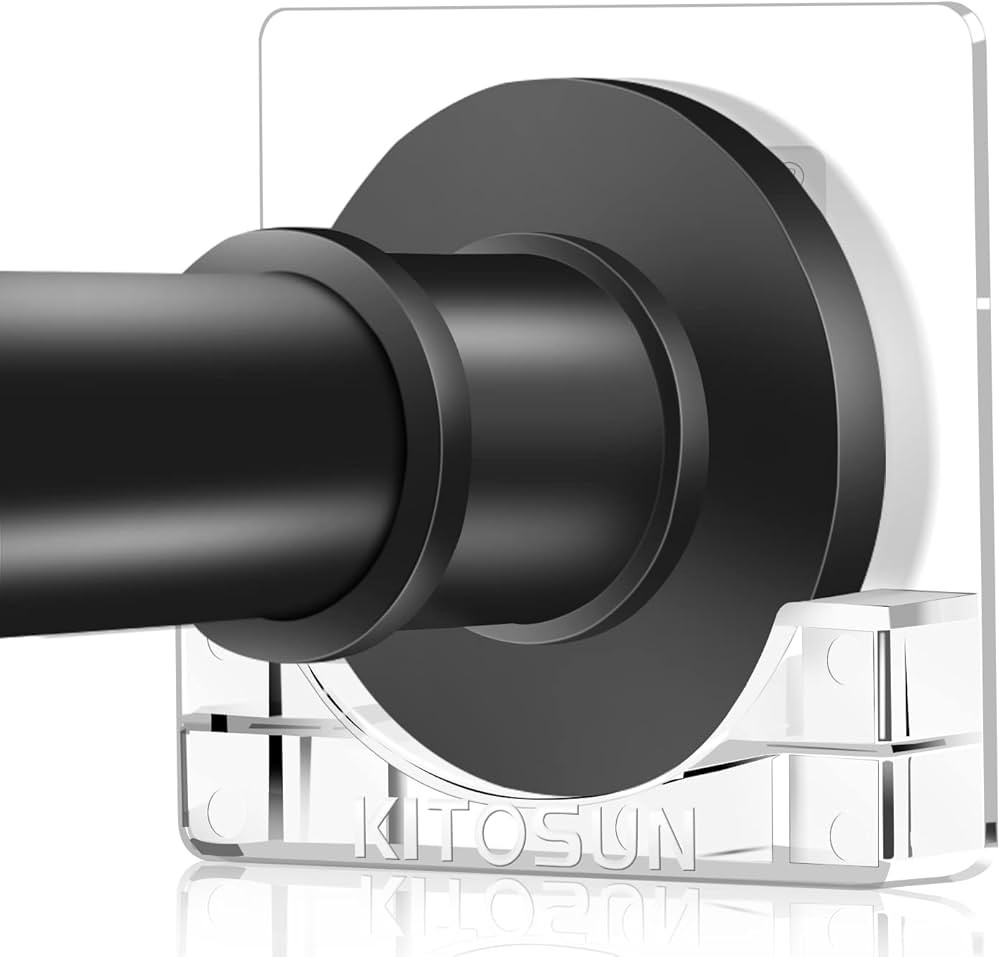 Adhesive Shower Curtain Rod Holder – Kitosun Wall Mount Bathroom Tension Pole Retainer Brackets... | Amazon (US)