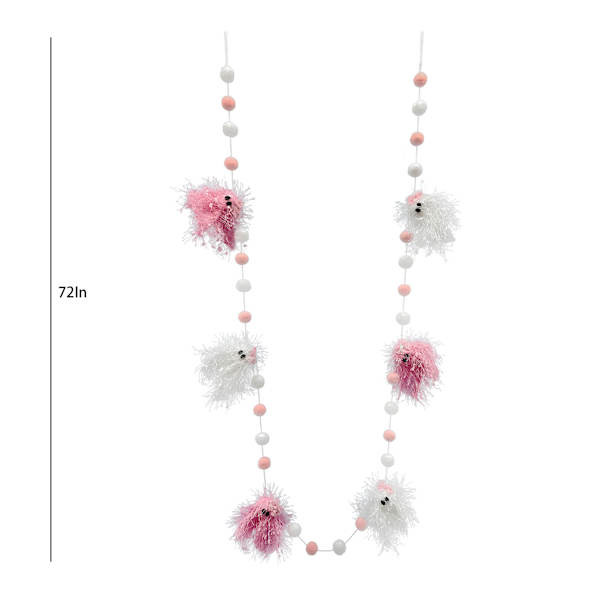 Pink & White Fabric Ghost Garland, 72" | At Home