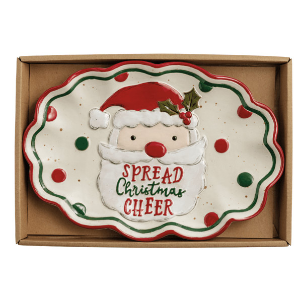 Christmas Santa Sentiment Tray | Mud Pie