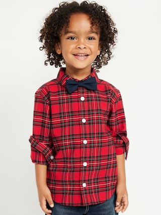 Long-Sleeve Printed Shirt and Bow-Tie Set for Toddler Boys | Old Navy (US)