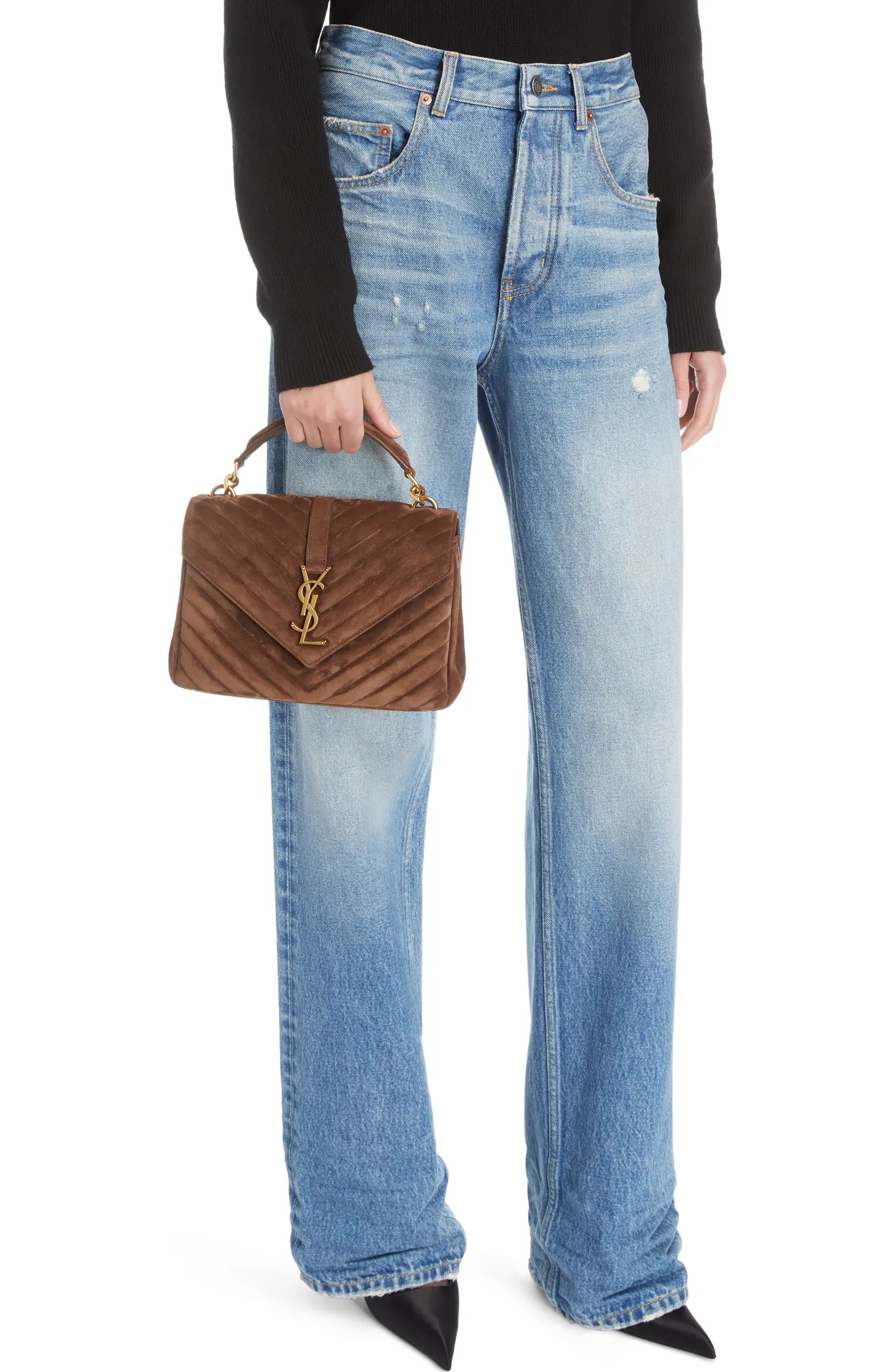 Medium College Suede Shoulder Bag | Nordstrom