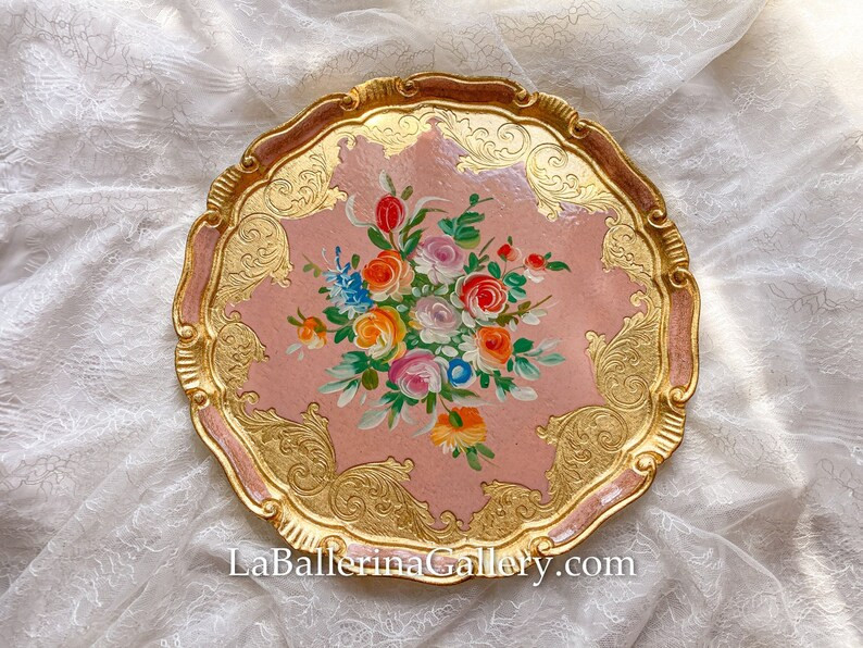 Italian Florentine Tray Wood Gold Baroque Rococo Decorative Tea Board Vintage Wedding Gift Shabby... | Etsy (US)