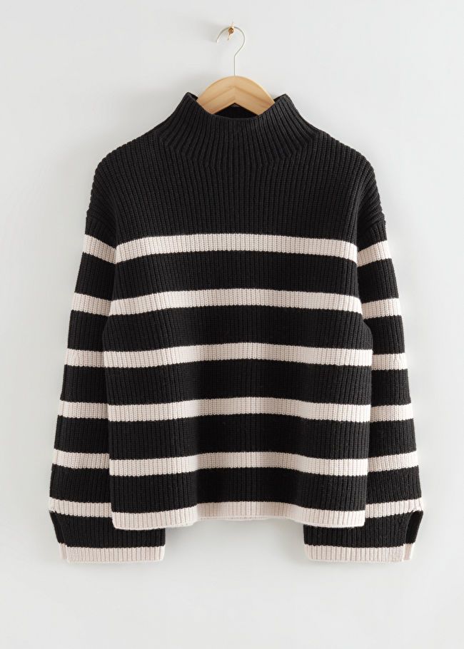 Oversized Mock Neck Striped Sweater | & Other Stories US