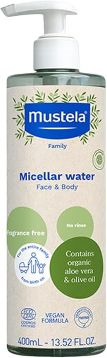Mustela Certified Organic Micellar Cleansing Water -No-Rinse Natural Water Cleanser w/ Olive Oil ... | Amazon (US)