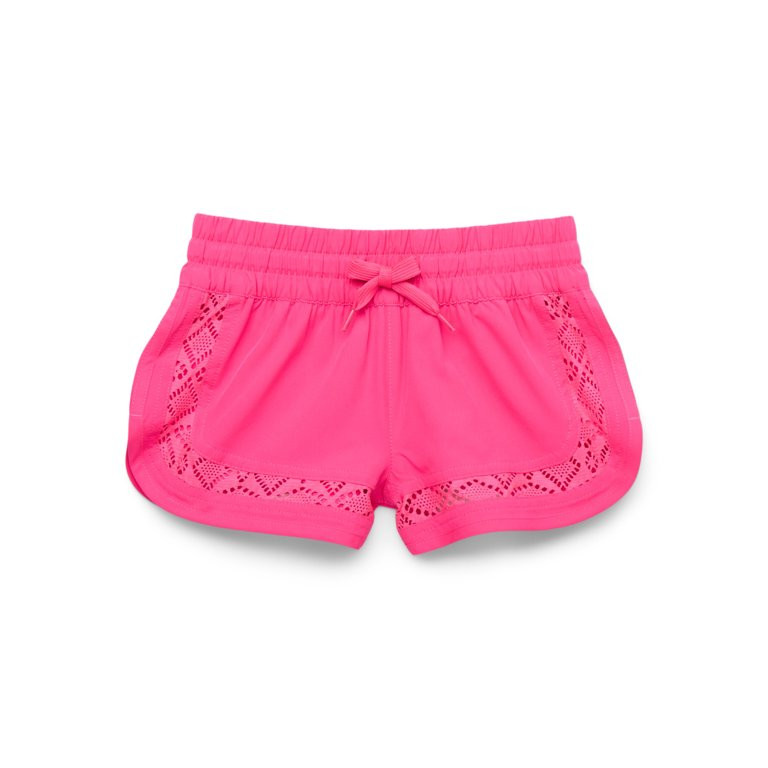 Wonder Nation Girls Crochet Trim Swim Shorts with UPF 50+, Sizes 4-18 & Plus | Walmart (US)