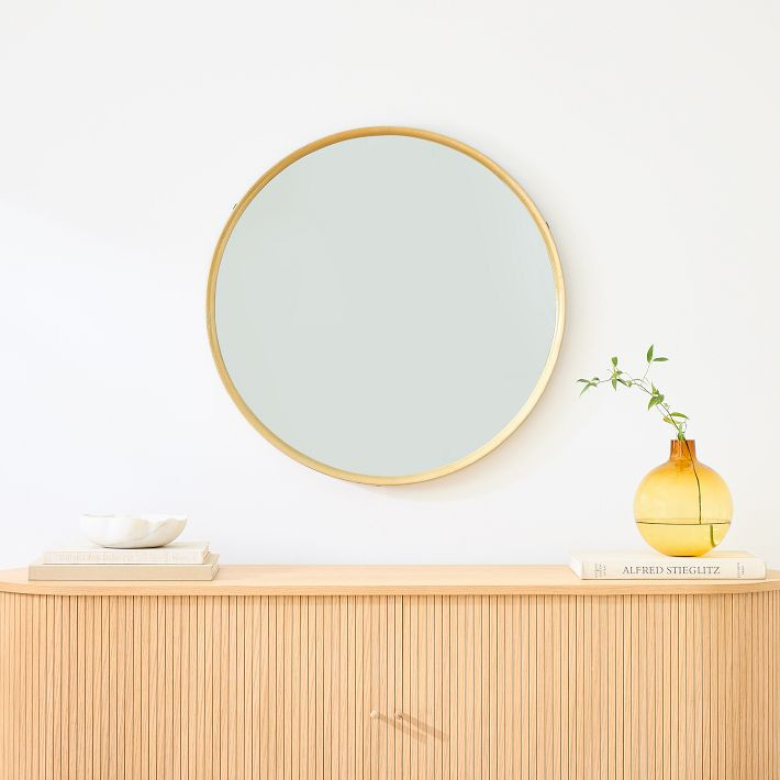 Grace Textured Metal Wall Mirror - 30" | West Elm (US)