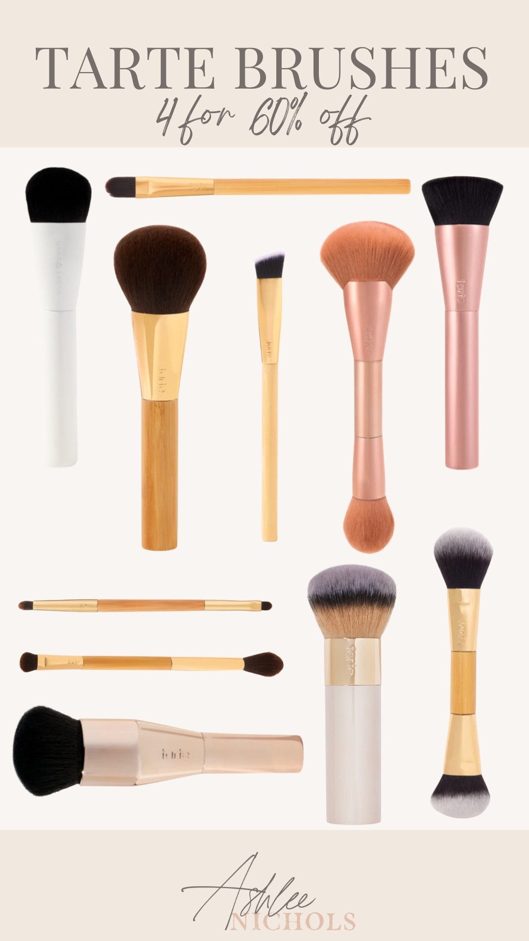 Pick 4 Tarte makeup brushes for 60% off!

Beauty sale, makeup brushes, tarte sale

#LTKBeauty #LTKSaleAlert #LTKFindsUnder100