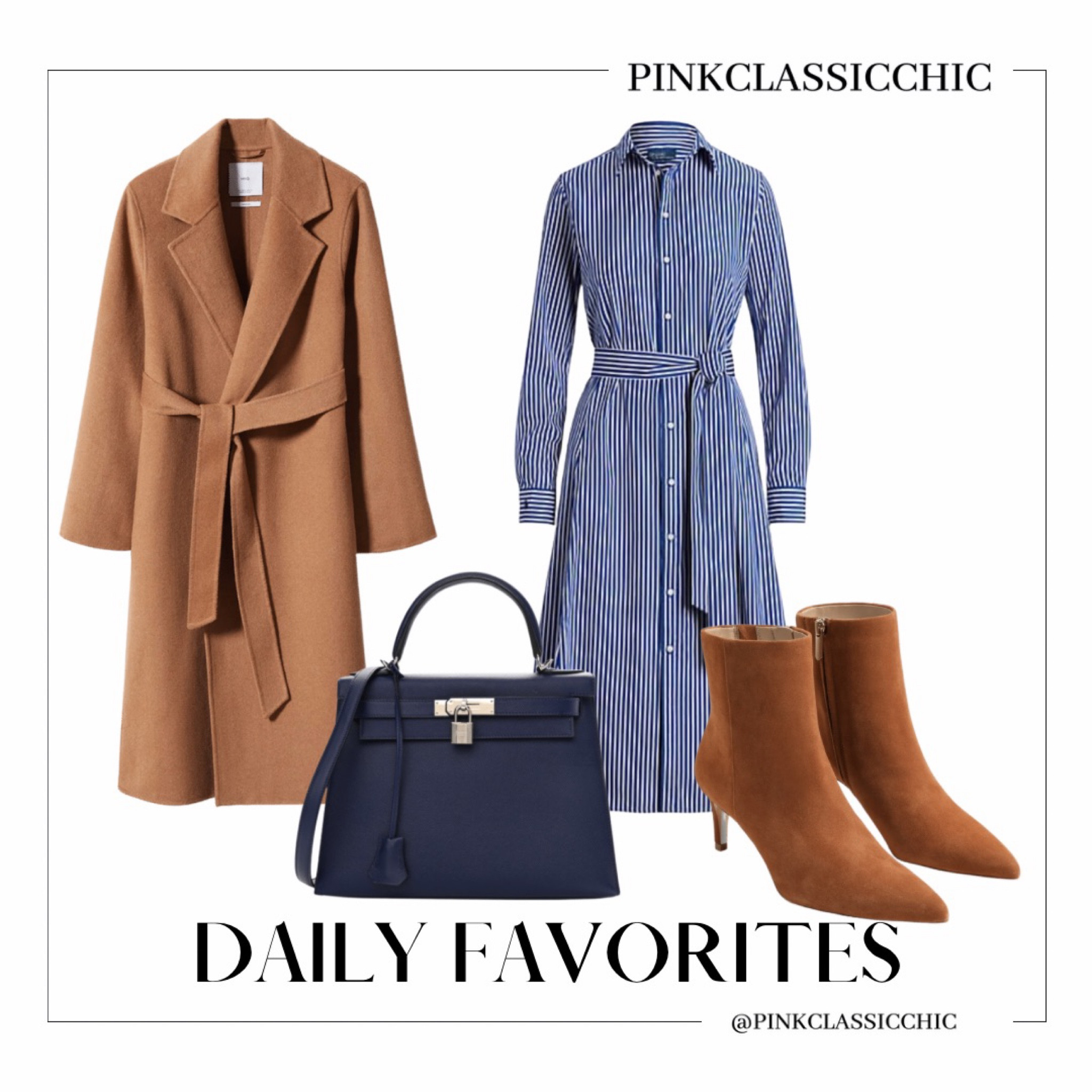 Ralph Lauren, camel coat, brown coat, dress, shirt dress, navy blue outfit, Sam Edelman, brown booties, classy looks, classy outfits, classy styles, winter coat, winter outfits, winter styles, Kelly bag #competition

#LTKsalealert #LTKworkwear #LTKFind