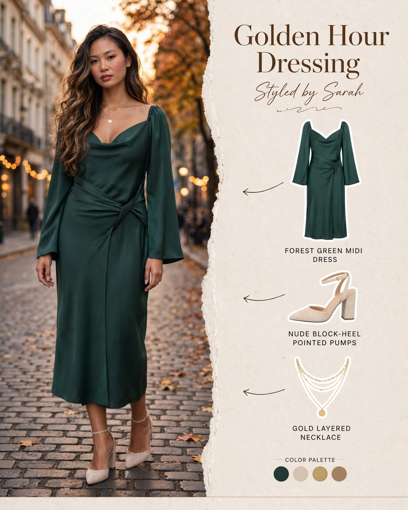 Forest Green Midi Dress — Shop my look below! #StyledBySarah #FallFashion #LTKFinds
Affiliate links — I earn from qualifying purchases 

 