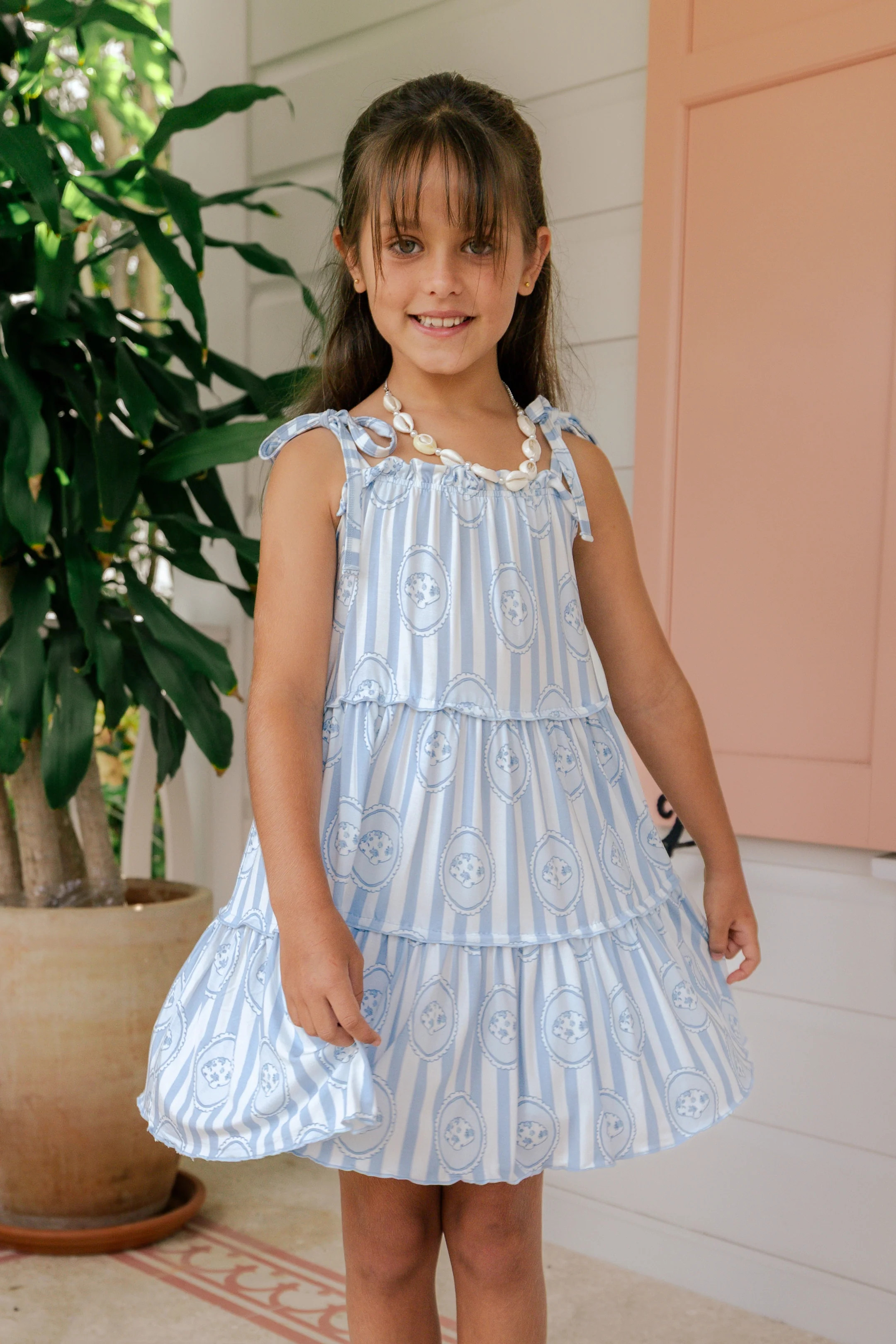 Floral Seashell Tier Twirl Dress | Girls Boutique Daywear | In My Jammers | In My Jammers