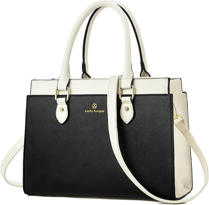 KURGOOL Handbags Purses for Women, Trendy Leather Dual-tone Tote Purse, Designer Handbag Shoulder... | Amazon (US)