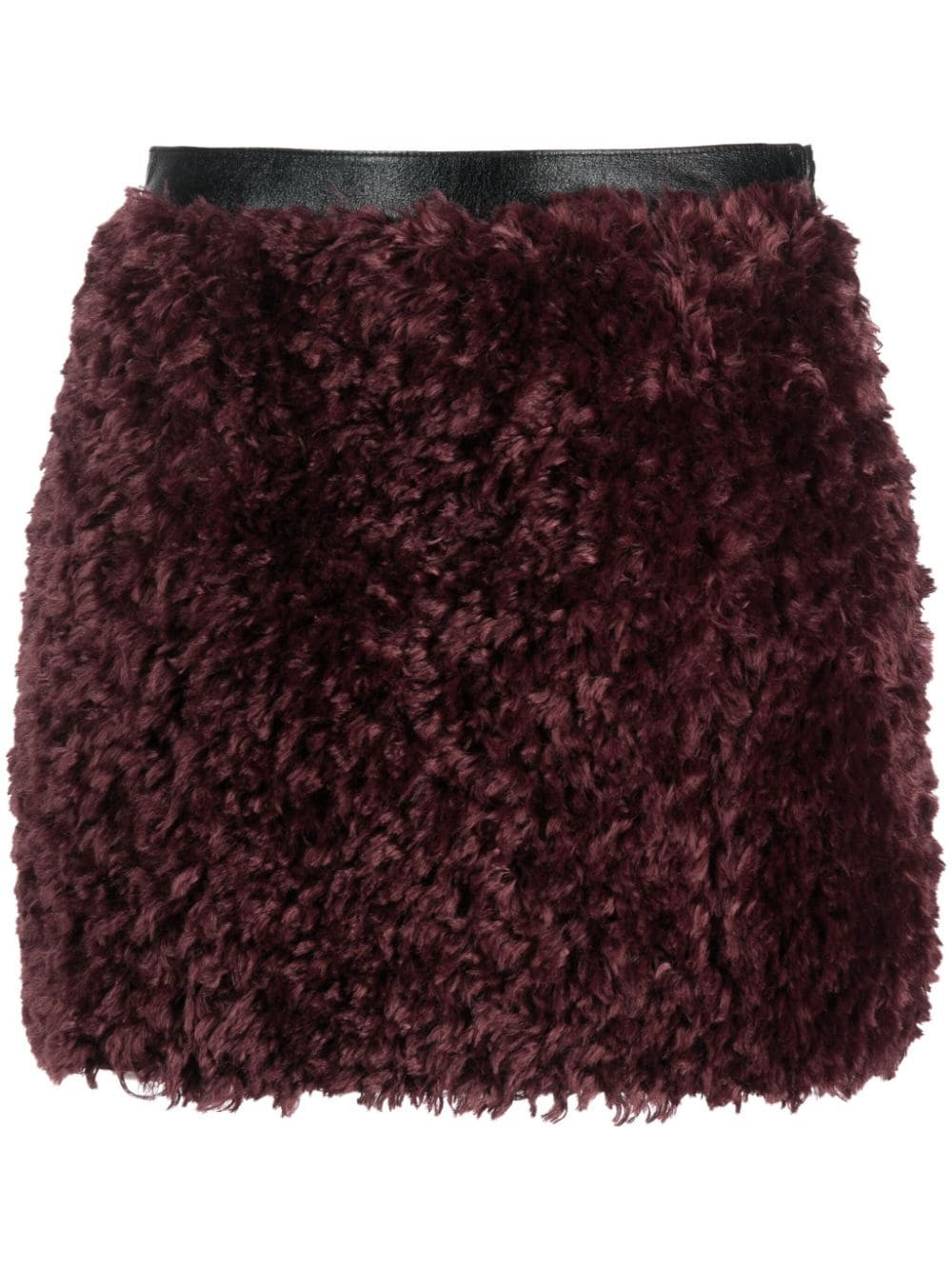 Patrizia Pepe brushed-effect faux-fur miniskirt - Black | Farfetch Global