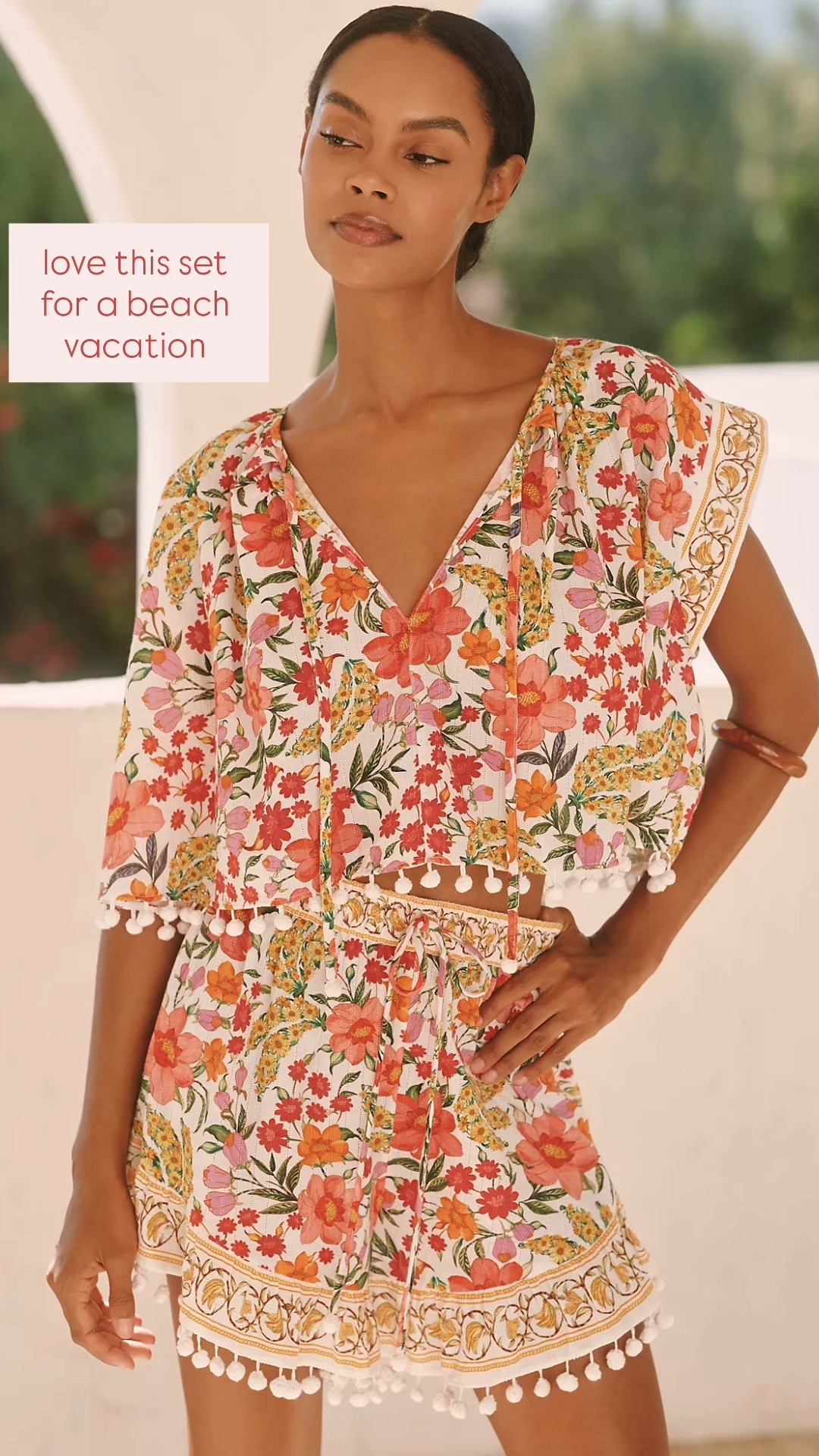 Cute matching set if you’re headed somewhere warm 

resort wear, beach vacation 