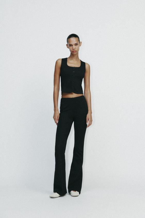 INTERLOCK FLARE PANTS | Zara US