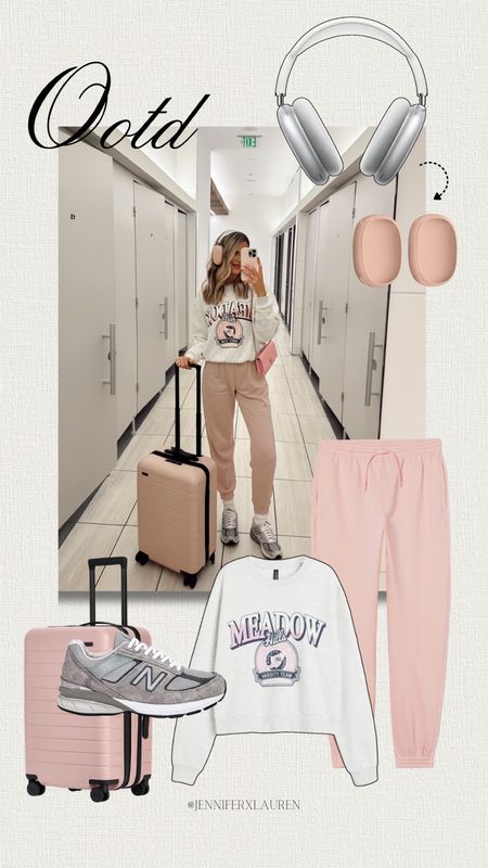 OOTD. 

Outfit of the Day. Daily Outfit. Sweats. Travel. Airplane. Travel Outfit. Casual. Comfy. Apple. Away. Suitcase. H&M. 
