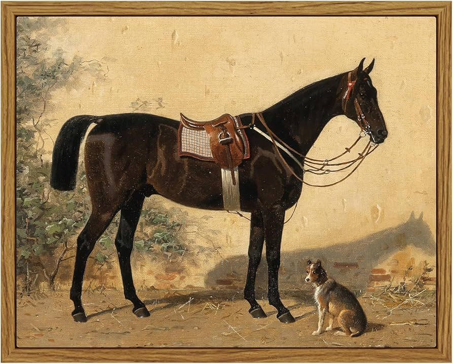 ARPEOTCY Framed Canvas Horse Wall Art, Horse Art Print for Home Decor, Rustic Farmhouse Country W... | Amazon (CA)