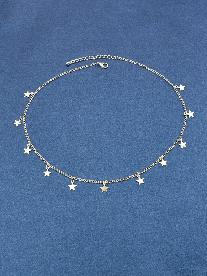 Silver Five-Star Pendant Simple Necklace | SHEIN