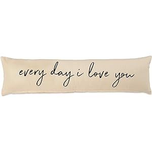 Mud Pie Every Day I Love You Wedding Cotton Accent Lumbar Pillow Decorative Pillow, White, Grey | Amazon (US)